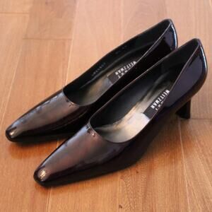 NWOB Stuart Weitzman Kitten Heel Pointed Toe Pump Shoes Burgandy Brown 8.5